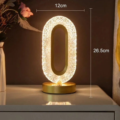 Bedroom Crystal Touch Dimming Night Light Girls Room Home Decor Aesthetics USB Bedside LED Ambient Table 3D Moon Lamp - Smoothy Home