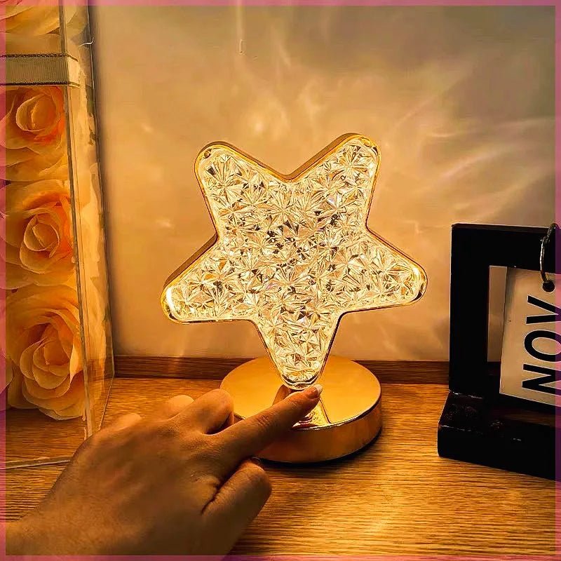 Bedroom Crystal Touch Dimming Night Light Girls Room Home Decor Aesthetics USB Bedside LED Ambient Table 3D Moon Lamp - Smoothy Home