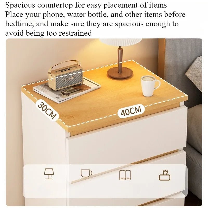 Bedside table Bedroom Home Modern simple bedroom Simple heightening Bedside small cabinet Storage drawer cabinet - Smoothy Home