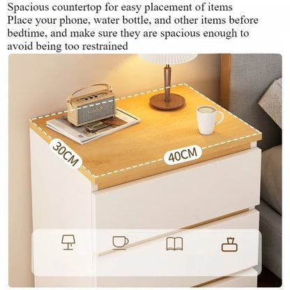 Bedside table Bedroom Home Modern simple bedroom Simple heightening Bedside small cabinet Storage drawer cabinet - Smoothy Home