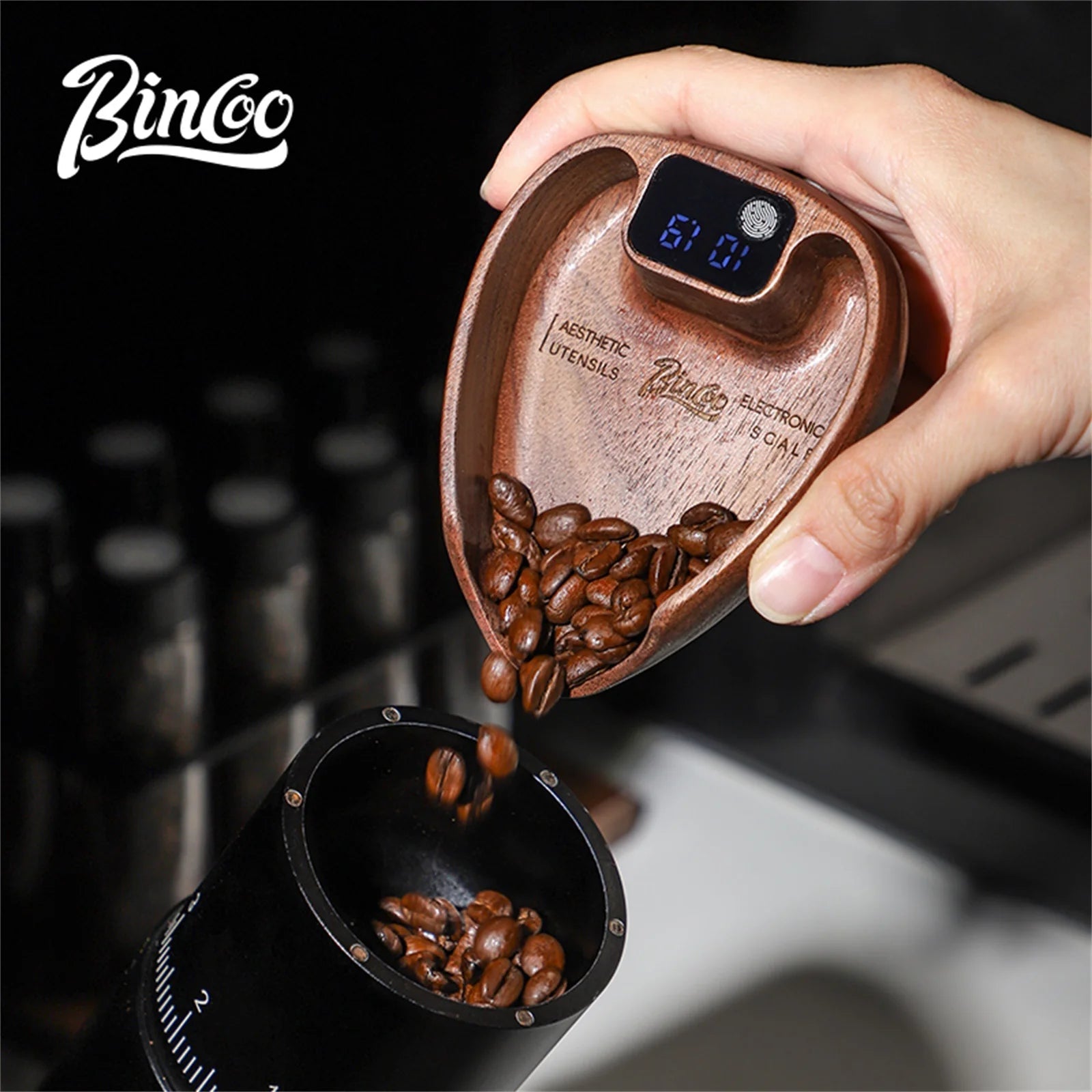 Bincoo Intelligent Electronic Scale Kitchen Scale Professional Coffee Scale Portable Bean Tray Precise 0.1g Weight Rechargeable - Smoothy Home