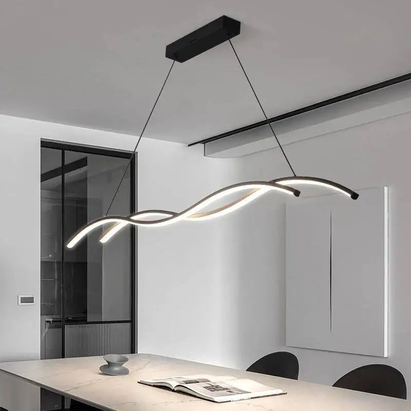 Black White Led Restaurant Pendant Lights Modern Minimalist Hotel Bar Restaurant Chandelier Home Indoor Decoration Lighting Lamp - Smoothy Home