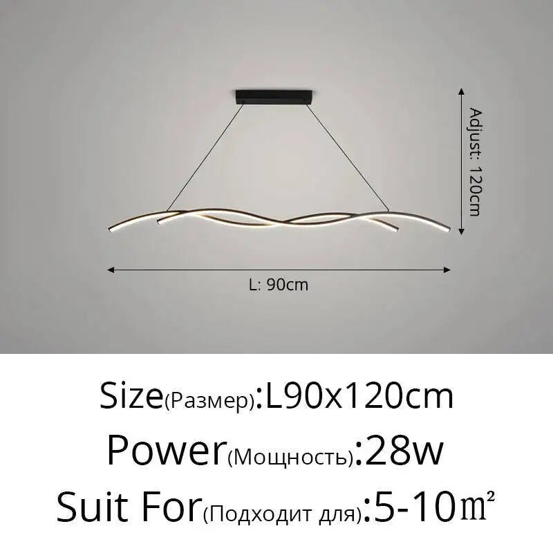 Black White Led Restaurant Pendant Lights Modern Minimalist Hotel Bar Restaurant Chandelier Home Indoor Decoration Lighting Lamp - Smoothy Home