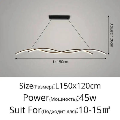 Black White Led Restaurant Pendant Lights Modern Minimalist Hotel Bar Restaurant Chandelier Home Indoor Decoration Lighting Lamp - Smoothy Home