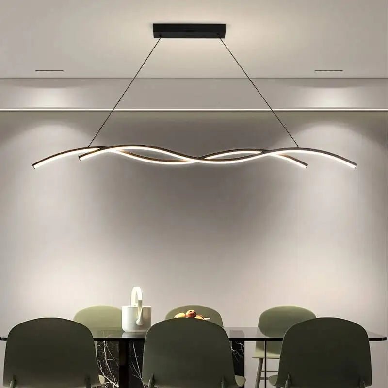 Black White Led Restaurant Pendant Lights Modern Minimalist Hotel Bar Restaurant Chandelier Home Indoor Decoration Lighting Lamp - Smoothy Home