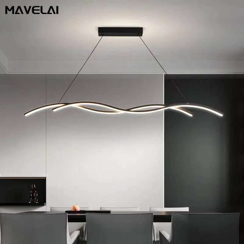 Black White Led Restaurant Pendant Lights Modern Minimalist Hotel Bar Restaurant Chandelier Home Indoor Decoration Lighting Lamp - Smoothy Home
