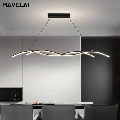 Black White Led Restaurant Pendant Lights Modern Minimalist Hotel Bar Restaurant Chandelier Home Indoor Decoration Lighting Lamp - Smoothy Home