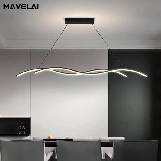 Black White Led Restaurant Pendant Lights Modern Minimalist Hotel Bar Restaurant Chandelier Home Indoor Decoration Lighting Lamp - Smoothy Home