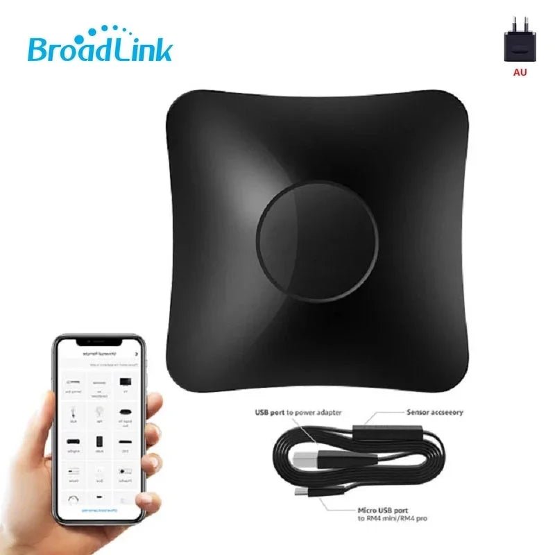 BroadLink RM4 Pro + HTS2 RF/IR Temp and Humidity Sensor Version Wireless Universal Remote Hub with Smart Home Solution - Smoothy Home
