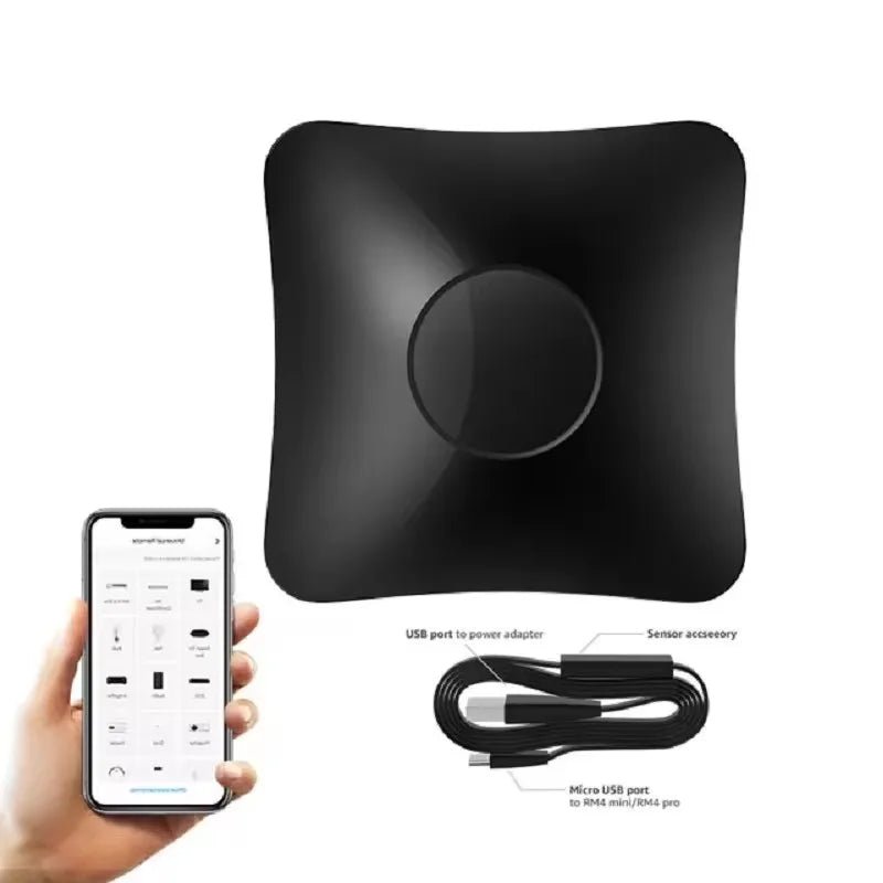 BroadLink RM4 Pro + HTS2 RF/IR Temp and Humidity Sensor Version Wireless Universal Remote Hub with Smart Home Solution - Smoothy Home