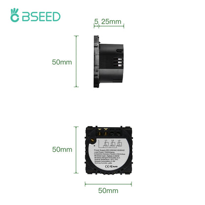 BSEED Tuya Smart Zigbee Touch Switch Wall Light Switch Function Key Support Google Home Alexa Voice Control Neutral Required - Smoothy Home