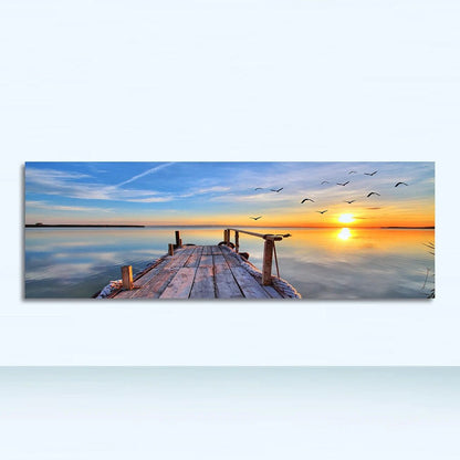Canvas Painting Panorama Scandinavian Wall Art Picture for Living Room Sunsets Natural Sea Beach Landscape Posters and Prints - Smoothy Home
