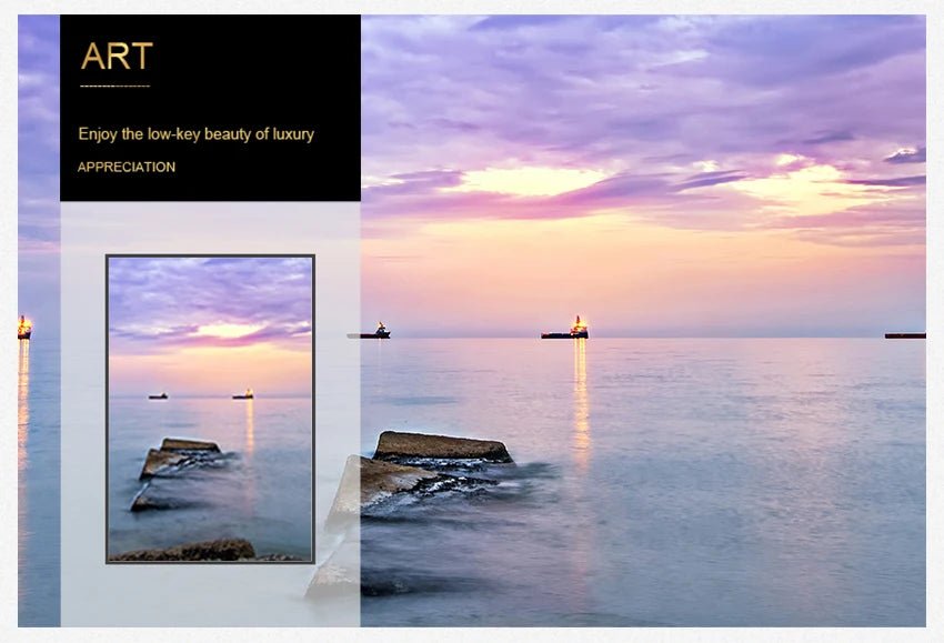 Canvas Painting Panorama Scandinavian Wall Art Picture for Living Room Sunsets Natural Sea Beach Landscape Posters and Prints - Smoothy Home