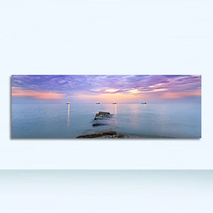 Canvas Painting Panorama Scandinavian Wall Art Picture for Living Room Sunsets Natural Sea Beach Landscape Posters and Prints - Smoothy Home