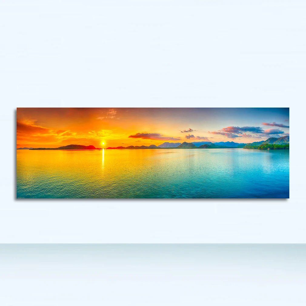 Canvas Painting Panorama Scandinavian Wall Art Picture for Living Room Sunsets Natural Sea Beach Landscape Posters and Prints - Smoothy Home