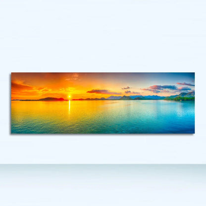Canvas Painting Panorama Scandinavian Wall Art Picture for Living Room Sunsets Natural Sea Beach Landscape Posters and Prints - Smoothy Home