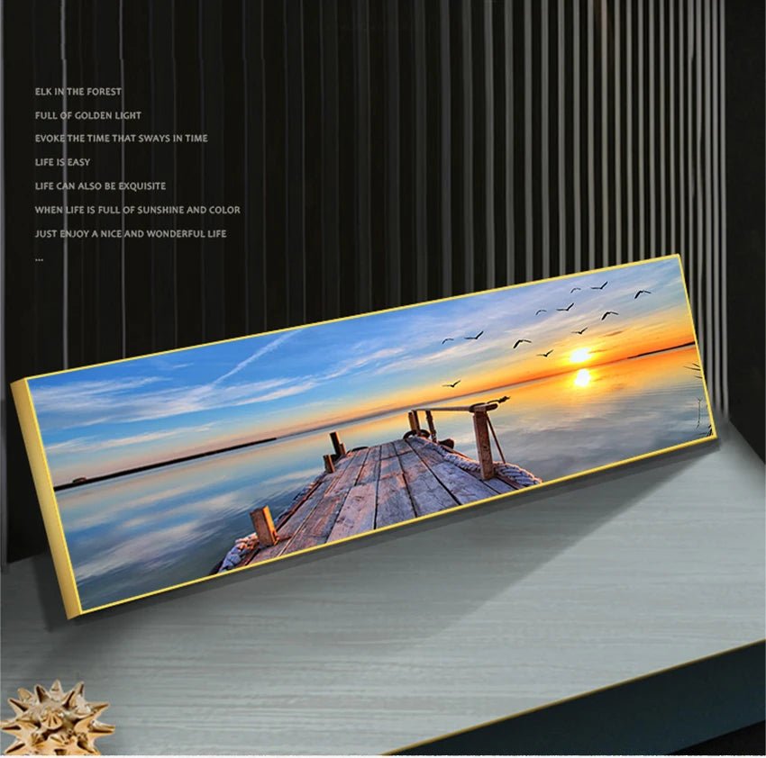 Canvas Painting Panorama Scandinavian Wall Art Picture for Living Room Sunsets Natural Sea Beach Landscape Posters and Prints - Smoothy Home