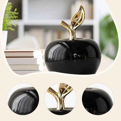 Ceramic Apple Statue Desktop Ornament Modern Christmas Gift Fruit Sculpture for Bedroom Living Room Shelf Desk Centerpiece - Smoothy Home