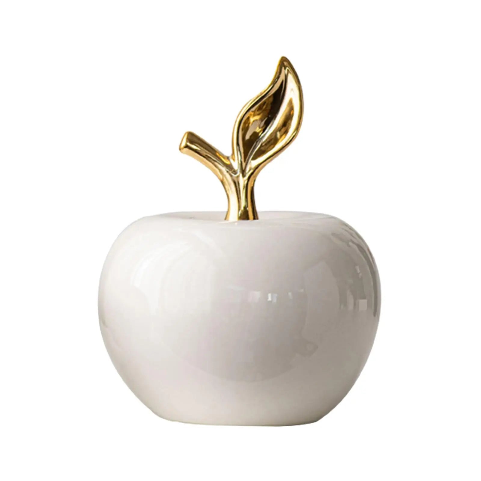 Ceramic Apple Statue Desktop Ornament Modern Christmas Gift Fruit Sculpture for Bedroom Living Room Shelf Desk Centerpiece - Smoothy Home