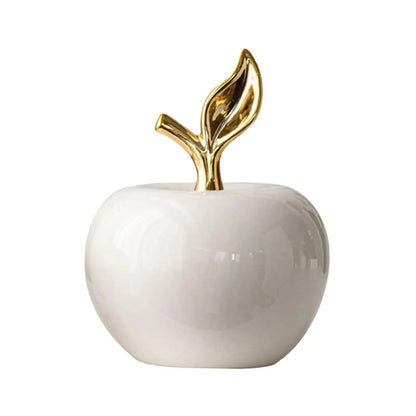 Ceramic Apple Statue Desktop Ornament Modern Christmas Gift Fruit Sculpture for Bedroom Living Room Shelf Desk Centerpiece - Smoothy Home