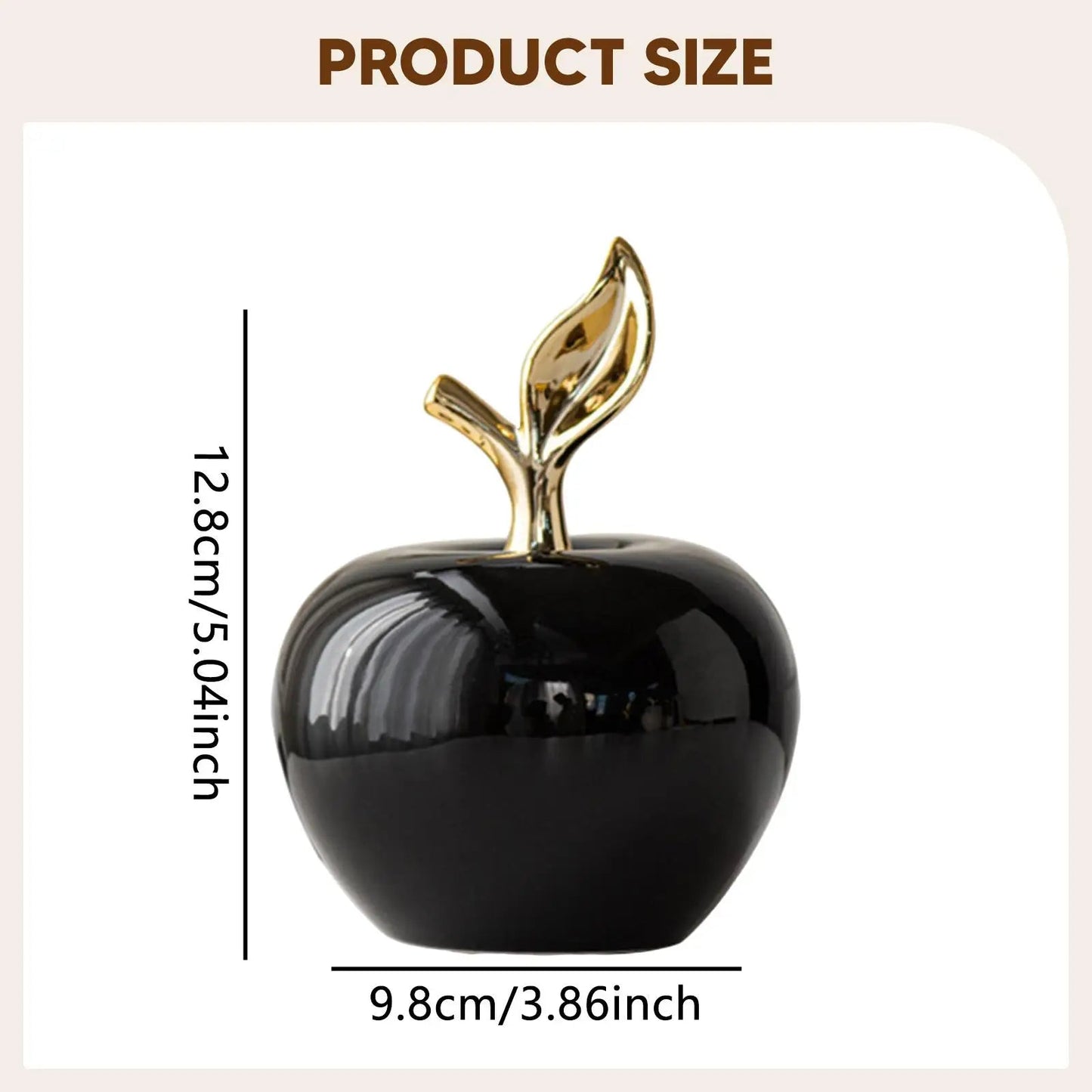 Ceramic Apple Statue Desktop Ornament Modern Christmas Gift Fruit Sculpture for Bedroom Living Room Shelf Desk Centerpiece - Smoothy Home