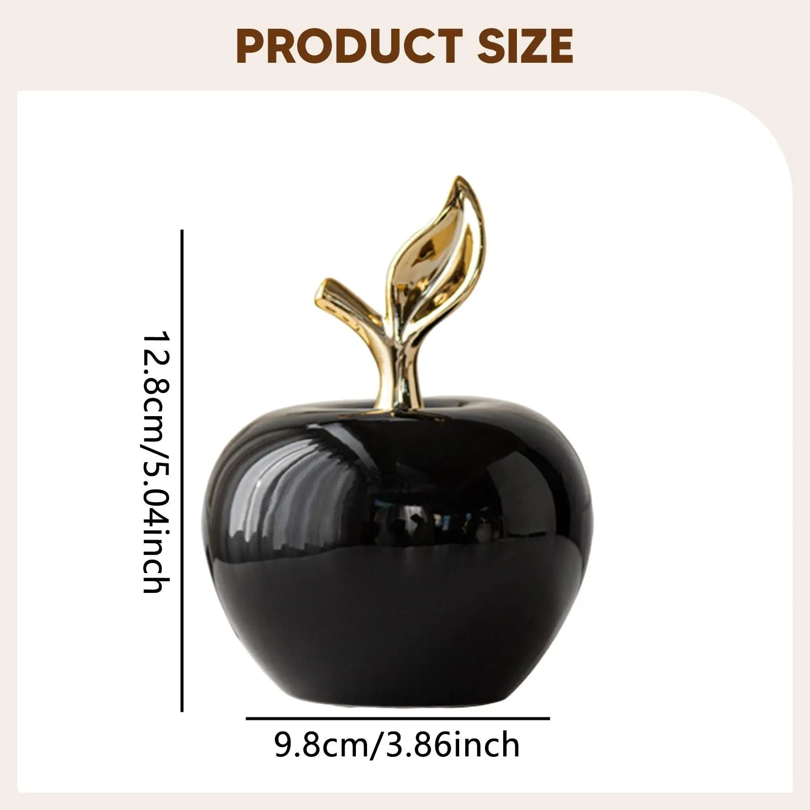 Ceramic Apple Statue Desktop Ornament Modern Christmas Gift Fruit Sculpture for Bedroom Living Room Shelf Desk Centerpiece - Smoothy Home
