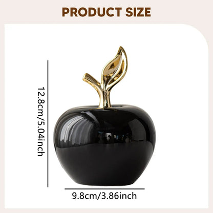 Ceramic Apple Statue Desktop Ornament Modern Christmas Gift Fruit Sculpture for Bedroom Living Room Shelf Desk Centerpiece - Smoothy Home