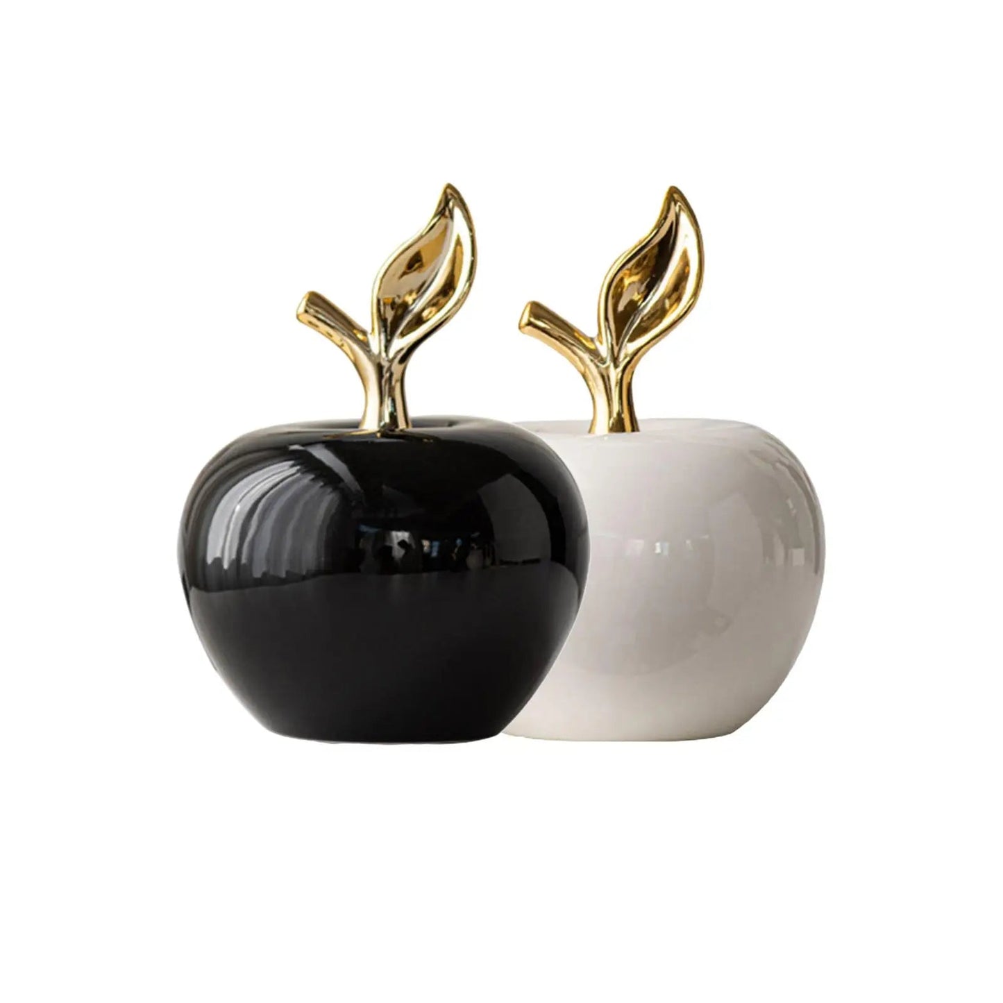 Ceramic Apple Statue Desktop Ornament Modern Christmas Gift Fruit Sculpture for Bedroom Living Room Shelf Desk Centerpiece - Smoothy Home