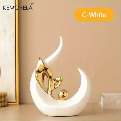 Ceramic Statue Nordic Creative Light Luxury Living Room Decoration Sculptures and Figurines Office Desk Accessories Room Decor - Smoothy Home