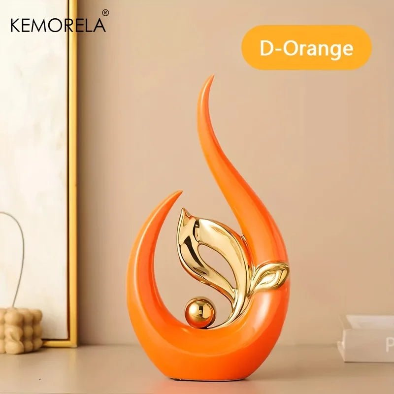 Ceramic Statue Nordic Creative Light Luxury Living Room Decoration Sculptures and Figurines Office Desk Accessories Room Decor - Smoothy Home