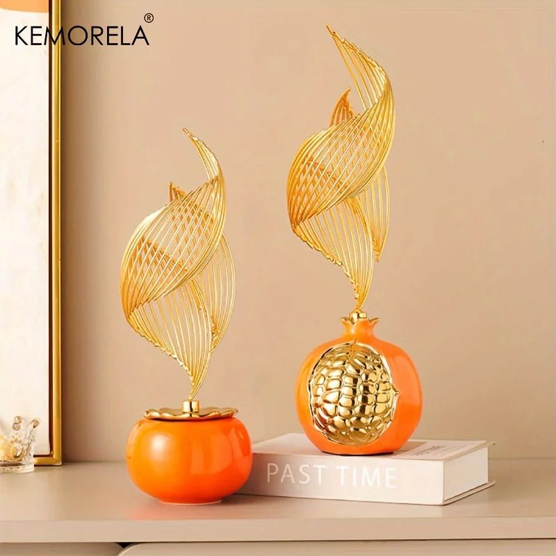 Ceramic Statue Nordic Creative Light Luxury Living Room Decoration Sculptures and Figurines Office Desk Accessories Room Decor - Smoothy Home