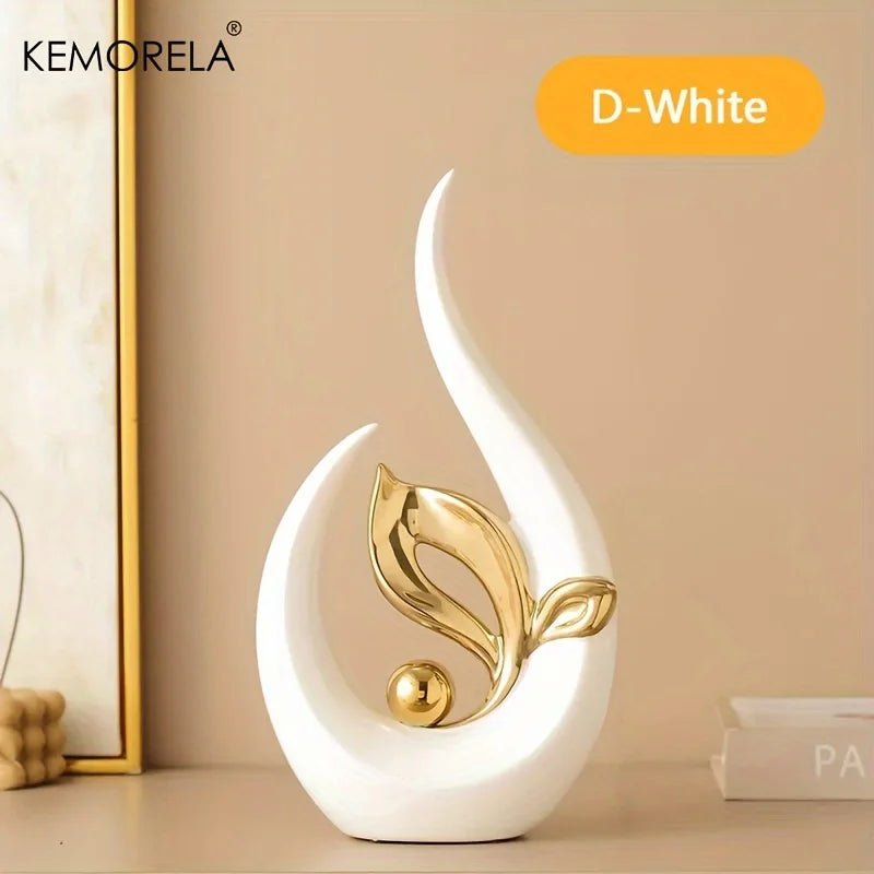 Ceramic Statue Nordic Creative Light Luxury Living Room Decoration Sculptures and Figurines Office Desk Accessories Room Decor - Smoothy Home