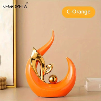 Ceramic Statue Nordic Creative Light Luxury Living Room Decoration Sculptures and Figurines Office Desk Accessories Room Decor - Smoothy Home