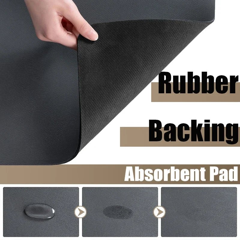 Chinese Style Absorbent Drying Mat For Kitchen Placemats For Table Sink Diatomaceous Earth Mat Plant Pattern Silicone Dish Mats - Smoothy Home
