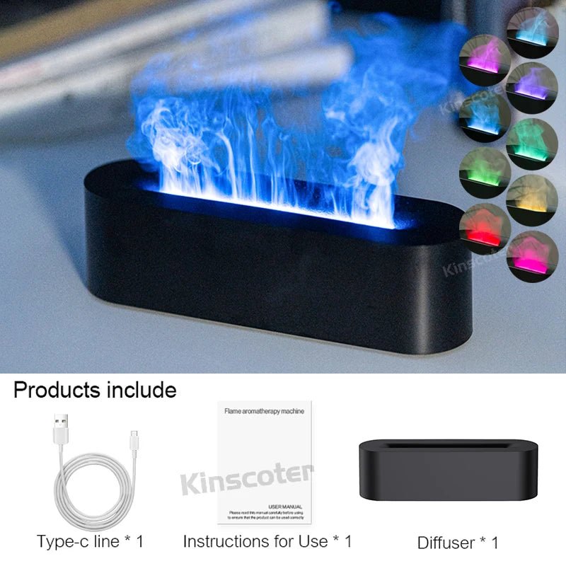 Colorful Flame Effect Aroma Diffuser - Smoothy Home