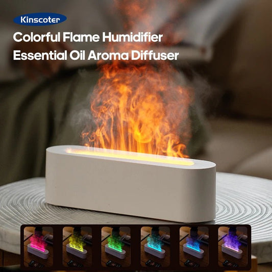 Colorful Flame Effect Aroma Diffuser - Smoothy Home