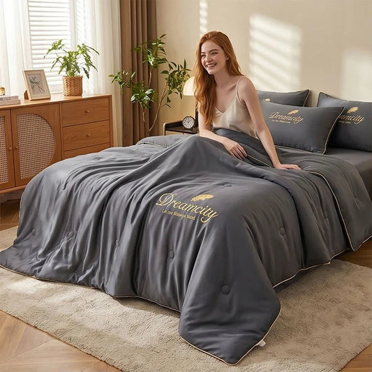Cooling Ice Silk Summer Quilt - Smoothy Home