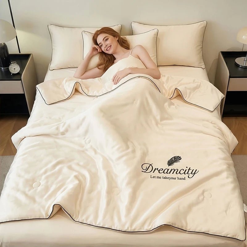 Cooling Ice Silk Summer Quilt - Smoothy Home