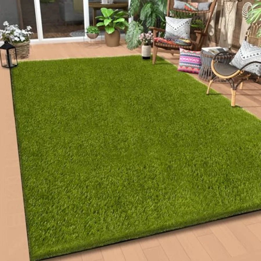 CooRug Artificial Grass Outdoor, Realistic Artificial Turf Grass Rug, Large Fake Grass for Dogs Indoor Outdoor Garden Lawn Land - Smoothy Home