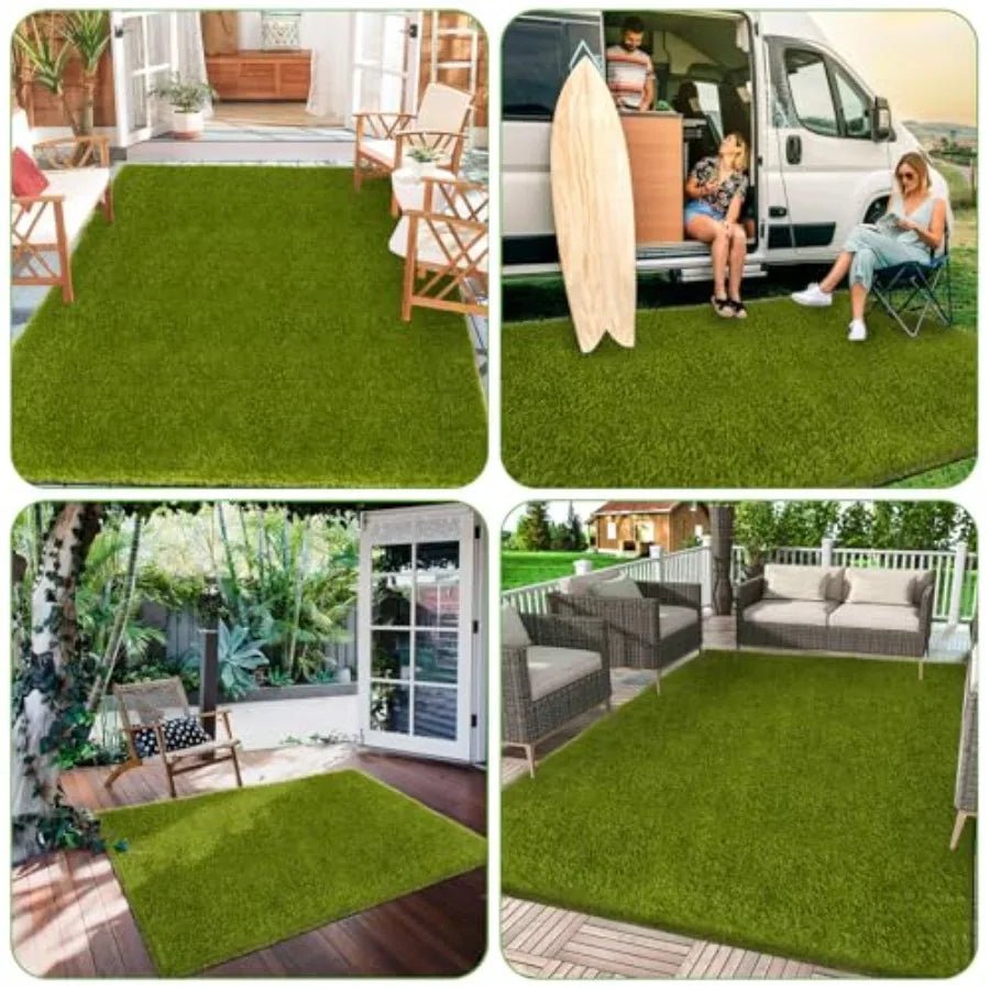CooRug Artificial Grass Outdoor, Realistic Artificial Turf Grass Rug, Large Fake Grass for Dogs Indoor Outdoor Garden Lawn Land - Smoothy Home