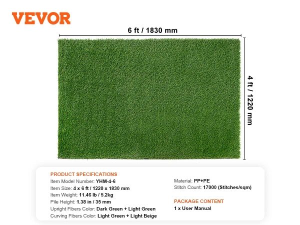 CooRug Artificial Grass Outdoor, Realistic Artificial Turf Grass Rug, Large Fake Grass for Dogs Indoor Outdoor Garden Lawn Land - Smoothy Home