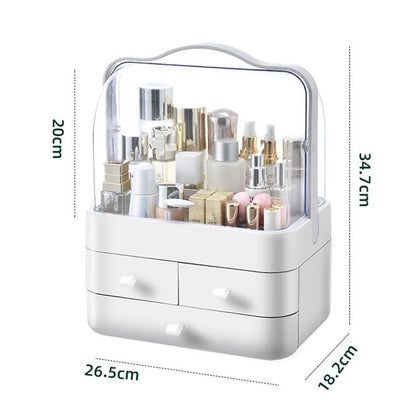 Cosmetic Organizer Countertop Organizer For Dresser With Lid And Drawer Countertop Waterproof And Dustproof Skin Care Organizer - Smoothy Home