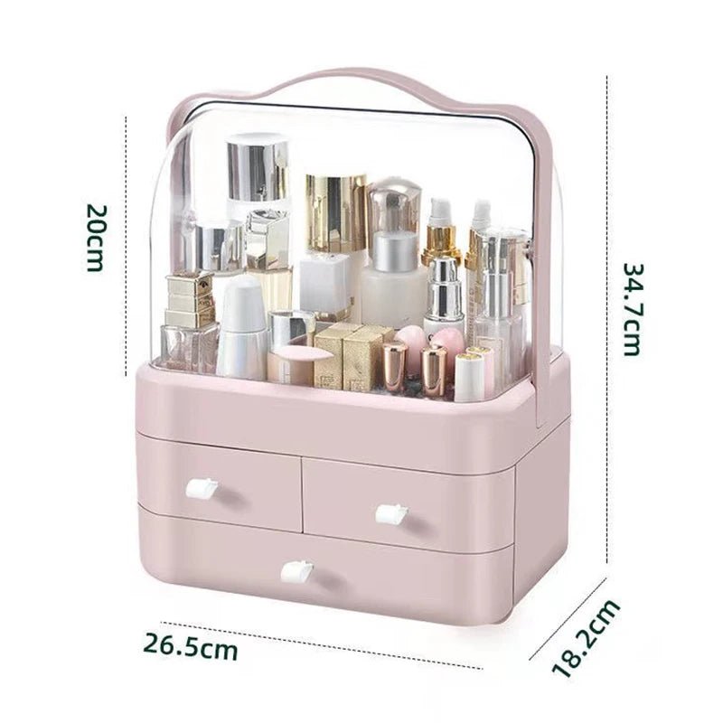 Cosmetic Organizer Countertop Organizer For Dresser With Lid And Drawer Countertop Waterproof And Dustproof Skin Care Organizer - Smoothy Home