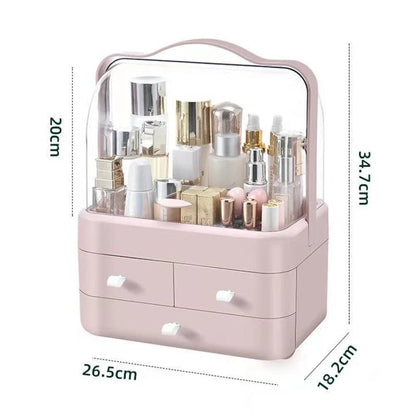 Cosmetic Organizer Countertop Organizer For Dresser With Lid And Drawer Countertop Waterproof And Dustproof Skin Care Organizer - Smoothy Home