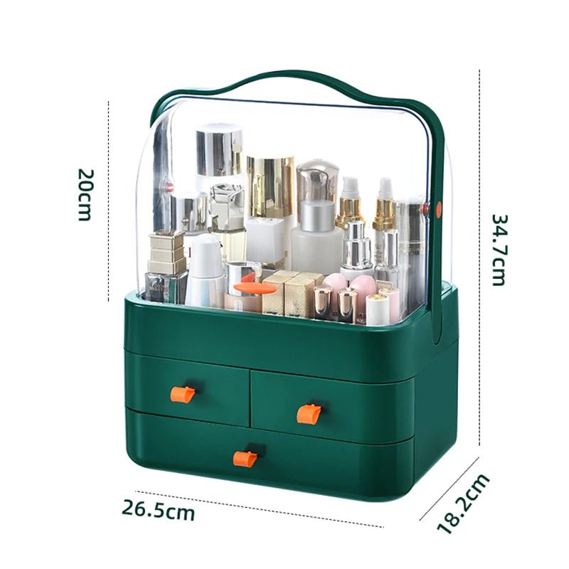 Cosmetic Organizer Countertop Organizer For Dresser With Lid And Drawer Countertop Waterproof And Dustproof Skin Care Organizer - Smoothy Home