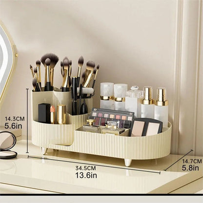 Cosmetic Storage Rack with Rotating Base and Divided Compartments for Cosmetic Storage Box, for Lipstick, Skin Care Storage Box - Smoothy Home