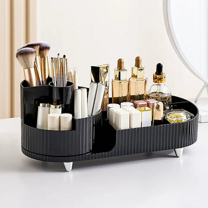 Cosmetic Storage Rack with Rotating Base and Divided Compartments for Cosmetic Storage Box, for Lipstick, Skin Care Storage Box - Smoothy Home
