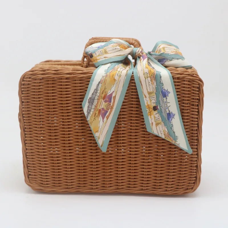 Cosmetics Sorting and Storage Box Woven Handbag Wedding Gift Box Accompanying Hand Gift Box Rattan Woven Storage Basket - Smoothy Home