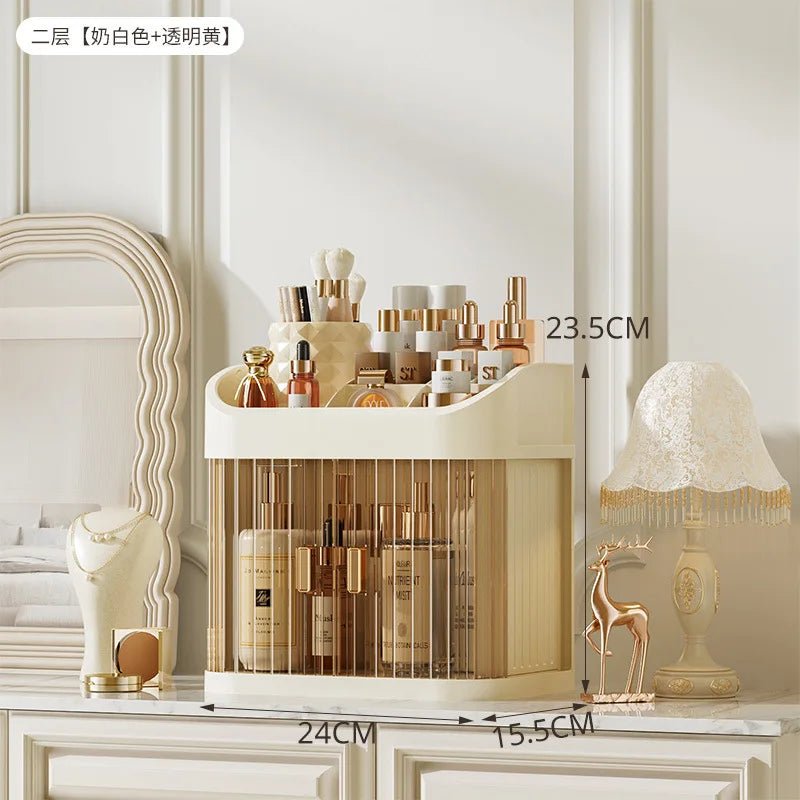 Cosmetics Storage Box Desktop Makeup Organizer Dust-proof Luxury Skin Care Product Facial Mask Lipstick Box Plastic Storage Rack - Smoothy Home