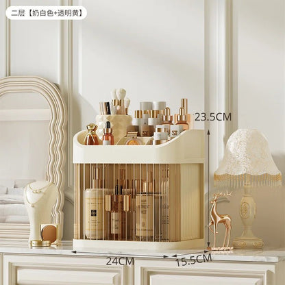 Cosmetics Storage Box Desktop Makeup Organizer Dust-proof Luxury Skin Care Product Facial Mask Lipstick Box Plastic Storage Rack - Smoothy Home